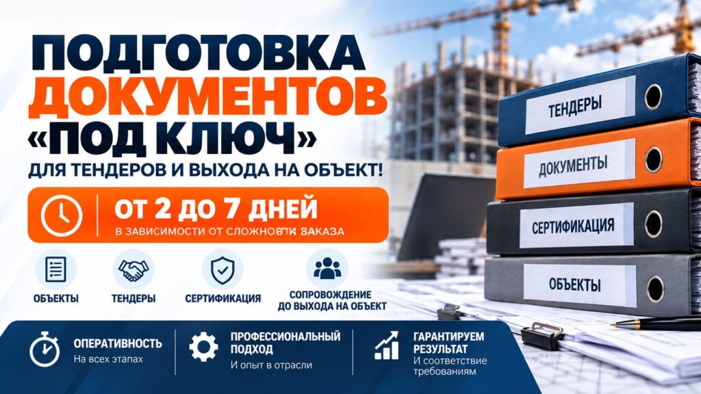 Подготовка документов «под ключ» для тендеров и выхода на объект